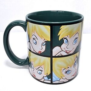 Disney Tinker Bell Grid Expression Ceramic Mug Green Walt Disney World WDW
